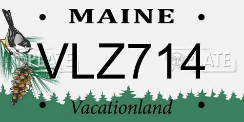VLZ714 Maine License Plate