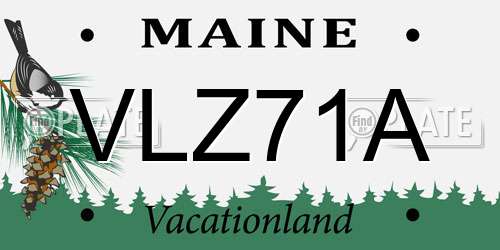 VLZ71A Maine License Plate