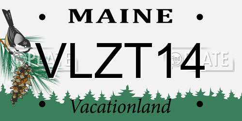 VLZT14 Maine License Plate