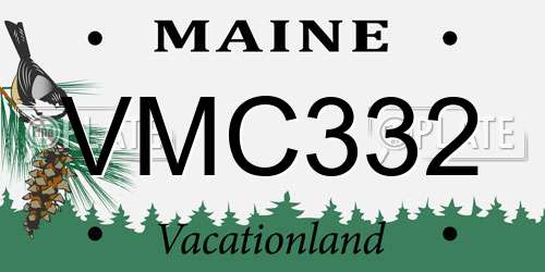 VMC332 Maine License Plate