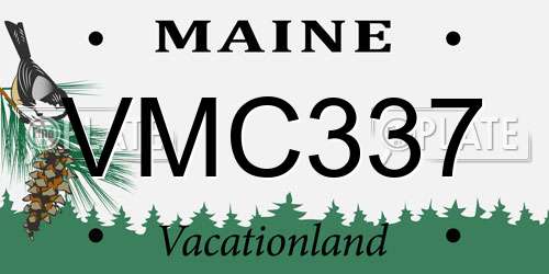 VMC337 Maine License Plate