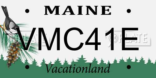 VMC41E Maine License Plate