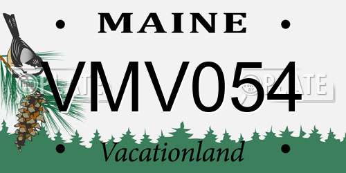 VMV054 Maine License Plate