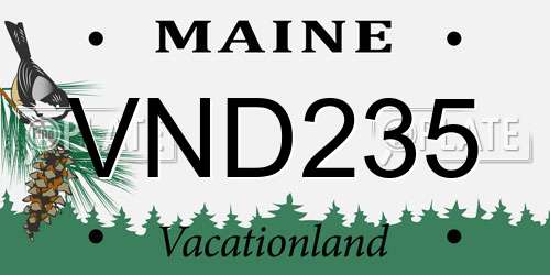 VND235 Maine License Plate