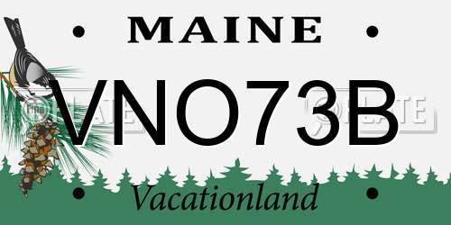 VNO73B Maine License Plate