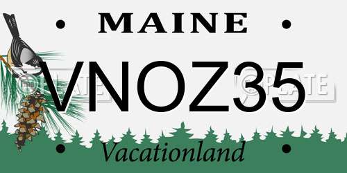 VNOZ35 Maine License Plate