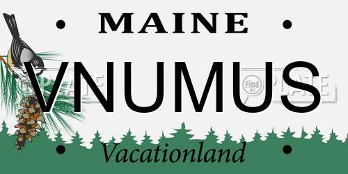 VNUMUS Maine License Plate