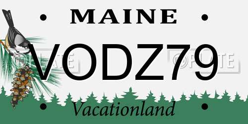 VODZ79 Maine License Plate
