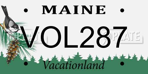 VOL287 Maine License Plate