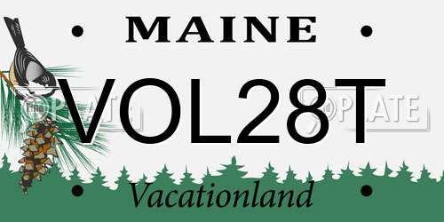VOL28T Maine License Plate