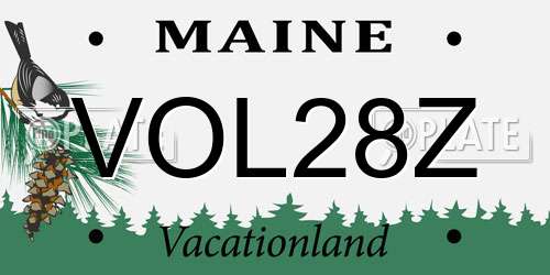 VOL28Z Maine License Plate