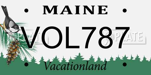 VOL787 Maine License Plate