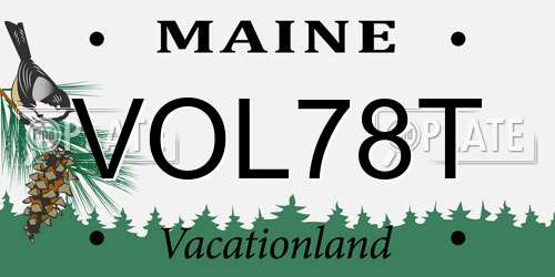 VOL78T Maine License Plate