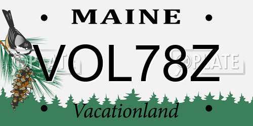 VOL78Z Maine License Plate
