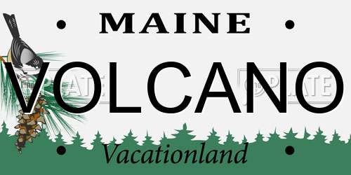 VOLCANO Maine License Plate