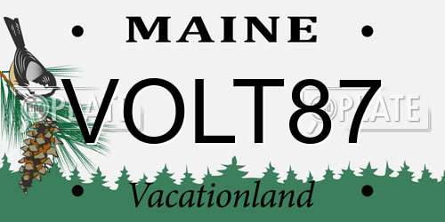VOLT87 Maine License Plate