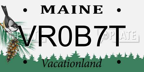 VR0B7T Maine License Plate
