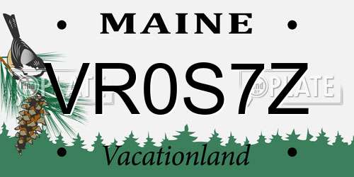 VR0S7Z Maine License Plate