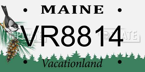 VR8814 Maine License Plate