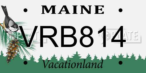 VRB814 Maine License Plate
