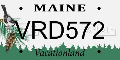 VRD572 Maine License Plate