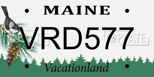 VRD577 Maine License Plate