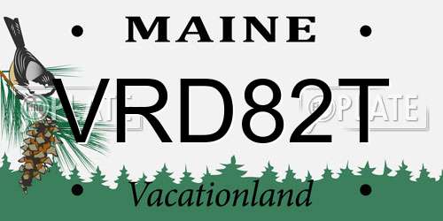 VRD82T Maine License Plate