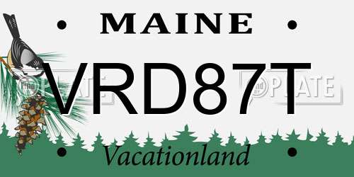 VRD87T Maine License Plate