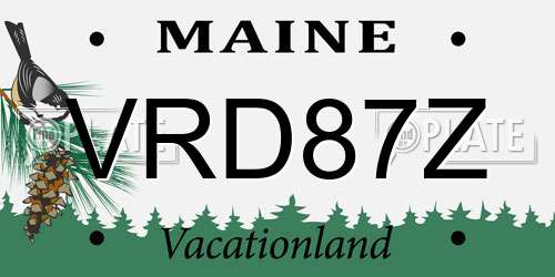 VRD87Z Maine License Plate