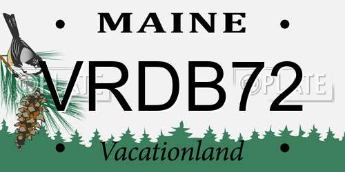 VRDB72 Maine License Plate