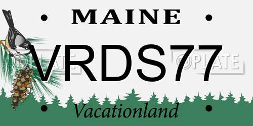 VRDS77 Maine License Plate