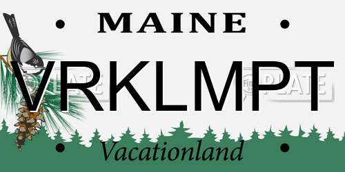 VRKLMPT Maine License Plate