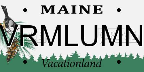 VRMLUMN Maine License Plate