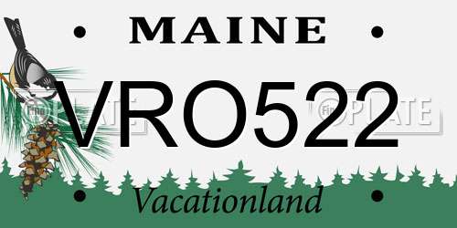 VRO522 Maine License Plate