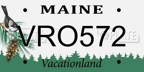 VRO572 Maine License Plate