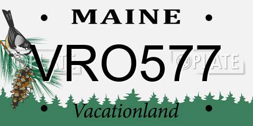 VRO577 Maine License Plate