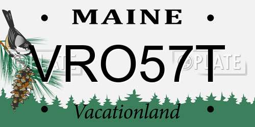 VRO57T Maine License Plate