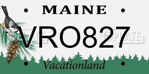 VRO827 Maine License Plate