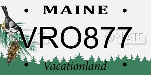 VRO877 Maine License Plate