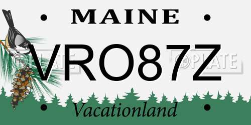 VRO87Z Maine License Plate
