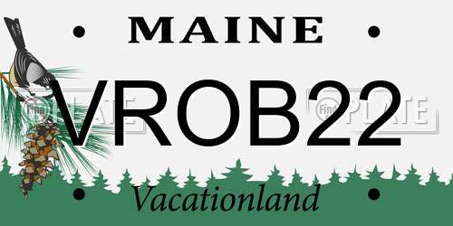 VROB22 Maine License Plate
