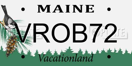 VROB72 Maine License Plate