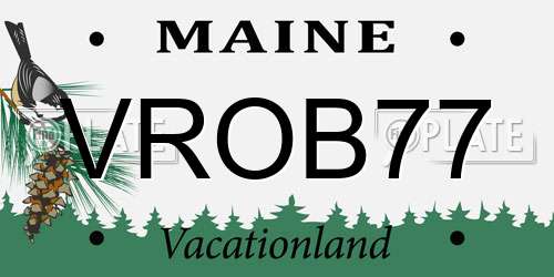 VROB77 Maine License Plate