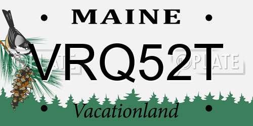 VRQ52T Maine License Plate