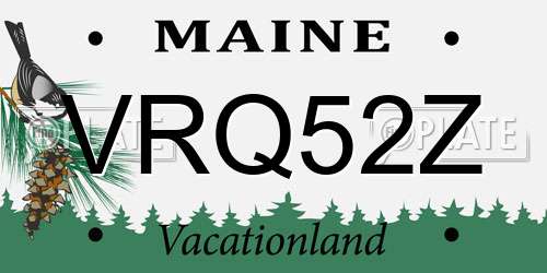 VRQ52Z Maine License Plate