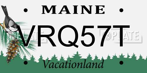 VRQ57T Maine License Plate