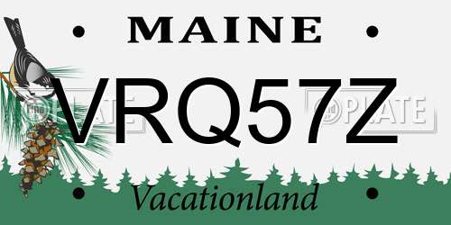VRQ57Z Maine License Plate