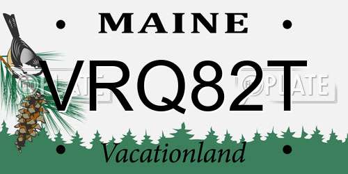 VRQ82T Maine License Plate