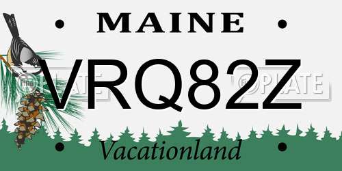 VRQ82Z Maine License Plate