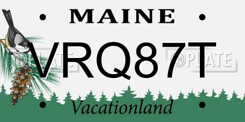 VRQ87T Maine License Plate